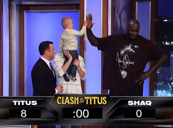 Shaquille O'Neal, Titus, Jimmy Kimmel Live Shaquille O'Neal, Titus, Jimmy Kimmel Live